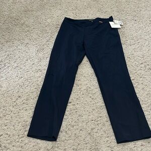 Ellen Tracy navy blue ankle pant side zipper